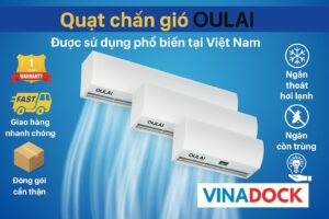 Một air curtain – quạt chắn gió – tạo ra “bức màn” không khí tốc độ cao phủ kín miệng cửa. Lớp khí này đóng vai trò như cánh cửa vô hình