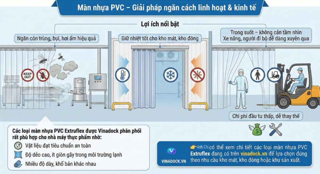 Màn nhựa PVC – Giải pháp ngăn cách linh hoạt & kinh tế
